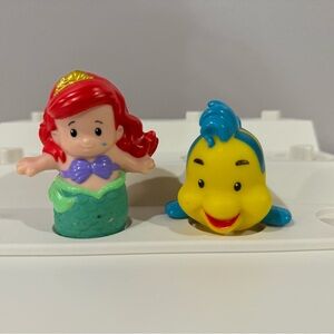 Disney Ariel and Flounder Mini Figures - Red, Yellow, Green